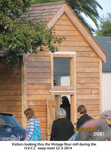 Visitors looking thru the vintage flour mill during the HVCC swap meet 33-3-2014