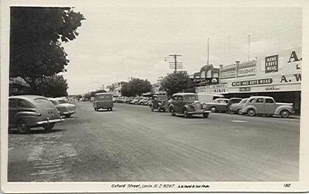 Eastern side of central Oxford Street, Levin.