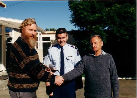 Kevin Farrell making Presentation to Gordon Burr, 1980's-90's