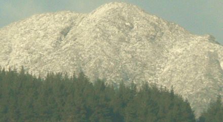 snow behind town 2008