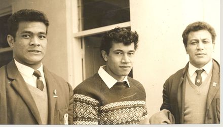 Tongan Rugby team members visiting Mr Fifita