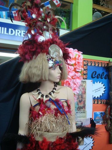 Samoan costume display at Levin Library