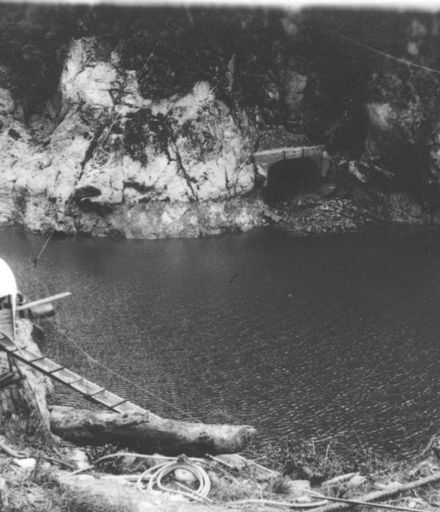 Water level next day, downstream of No.2 Dam, Mangahao, 1936