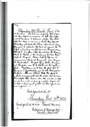 Otaki Maori Land Court Minutebook -  11 December 1879. - Resource cover image