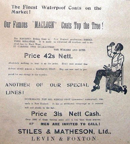 1916 03 May Stiles & Matheson Waterproof Coats, Levin
