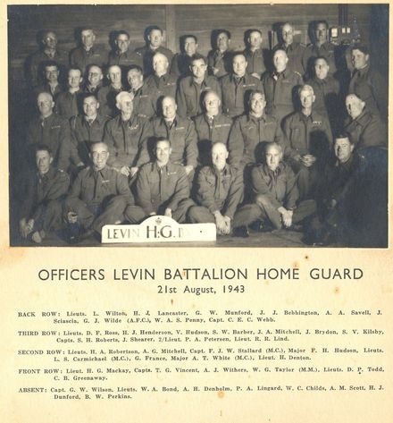Officers Levin Battalion Home Guard, 1943