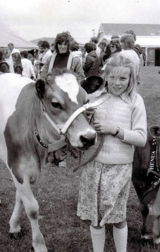 Carol Timms with calf, Agriculture Day, Shannon School, c.1980 - Resource cover image