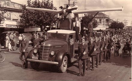 Air Force Queen float in parade, 1941