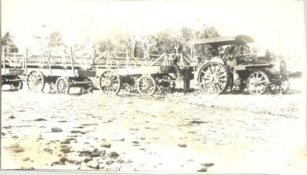 Traction Engine pulling 3 road trailers