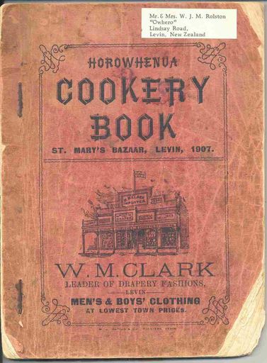 Front cover - Horowhenua Cookery Book