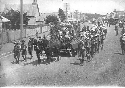 Queen Carnival Parade in Main Street, Foxton