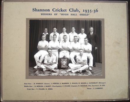 Shannon Cricket Club - 'Hugh Hall Shield' winners, 1935-36