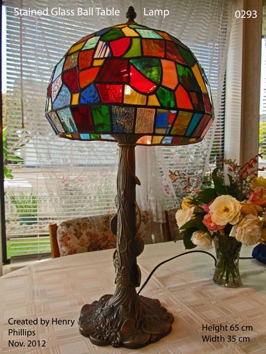 0923 Stained Glass Ball Table Lamp