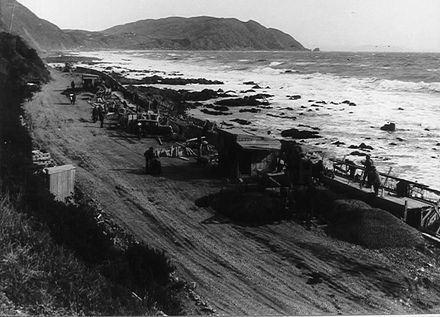 Sea-wall and Coastal Highway Under Construction, 1938