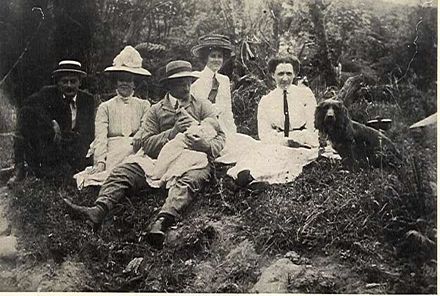 Clayton family picnic, Otaura Stream (Shannon), c.1910