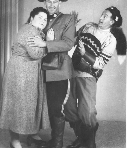 Trio (woman & 2 men) - of the show  "Rose Marie", 1959