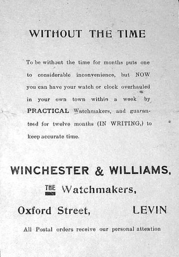 1916 Winchester & Williams, Watchmakers