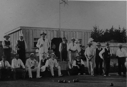 Shannon Bowling Club Members Outside Original Clubrooms, c.1906