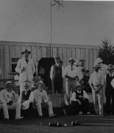 Shannon Bowling Club Members Outside Original Clubrooms, c.1906