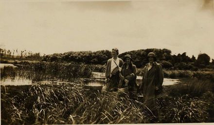 Three Women at Lake Horowhenua, c1960