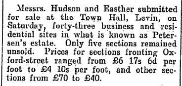 Report of the sale of the Petersen Estate 1906.