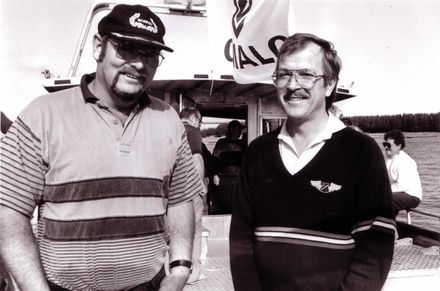 Kevin Morris with the Designer of his Fishing Boat "Sidewinder", 1980's-90's
