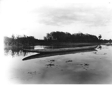 "Hamaria" canoe on Lake Horowhenua