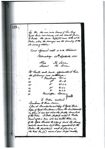Otaki Maori Land Court Minutebook  - 28 September 1881.