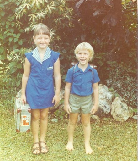 Lisa (7) and Paul (5), childen of John Sutton 1985 - 1986