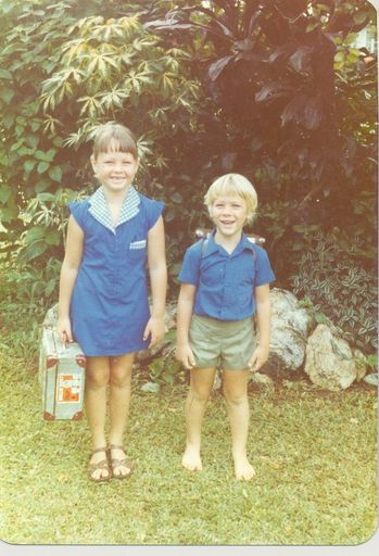 Lisa (7) and Paul (5), childen of John Sutton 1985 - 1986