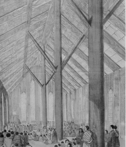 Interior Maori Church, Otaki (sketch)