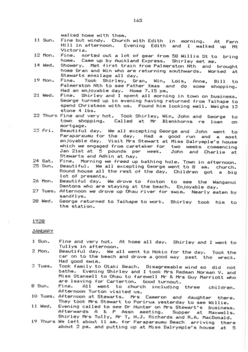 Bert Denton's Diary 1928.