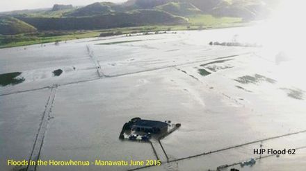 Flood 62 A farm house in the Rangitikei surrounded by flood waters
