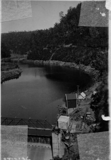 Looking upstream from above No.2 Dam, Mangahao, 1936