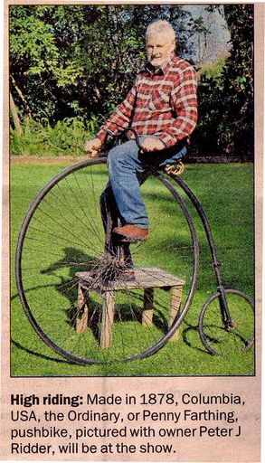 Peter Ridder on his Penny Farthing