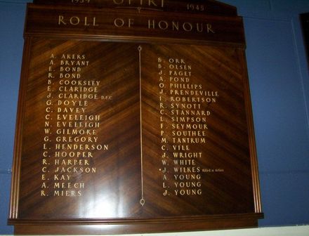 Opiki Hall Roll of Honour - Resource cover image