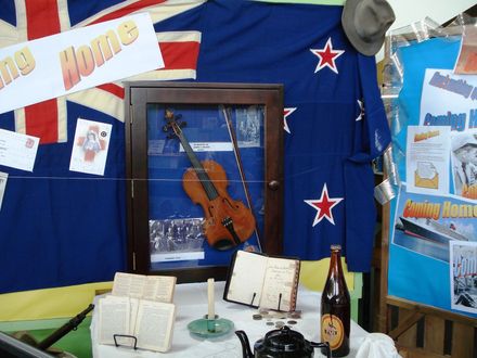 Violin in case from WWI