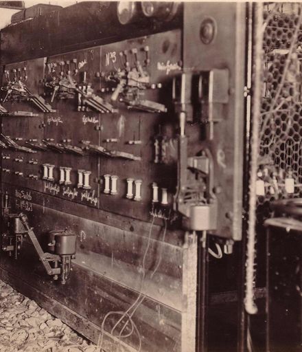 Electrical equipment at Upper Dam, Mangahao, 1920's