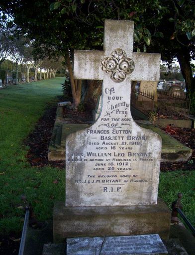 William Leo & Francis Sutton Bassett BRYANT memorial
