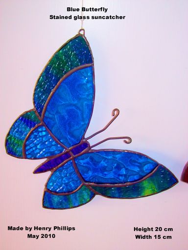 Blue, Green, Butterfly suncatcher