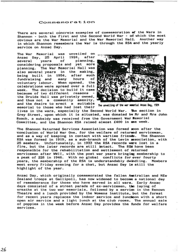 Shannon - WWI Commemoration