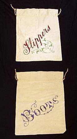Embroidered slipper bag