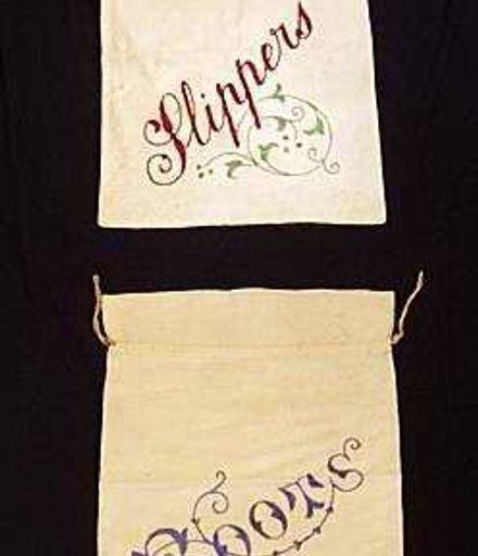 Embroidered slipper bag