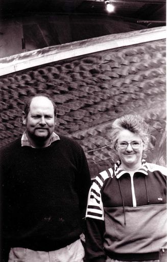 Kevin and Marion Morris With New Fishing Vessel "Sidewinder", 1980's-90's