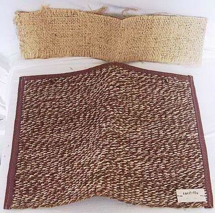 Flax fibre hessian offcut.