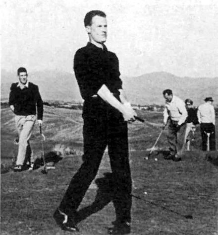 John Dury playing at Moutere Links, Levin early 1960s