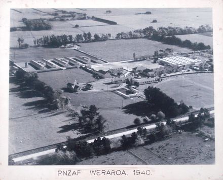 R.N.Z.A.F. Airbase Kimberley (Weraroa), 1940, aerial view