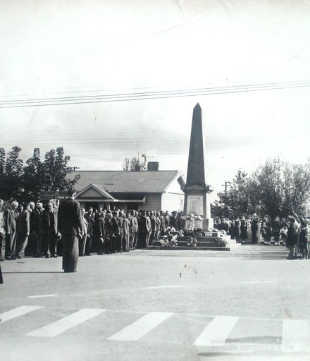 View of wreath laying from Ballance Street, c.1955