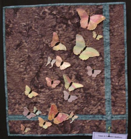 Silk butterflies wallhanging