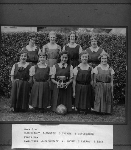 Foxton District High School Basketball Team 1934